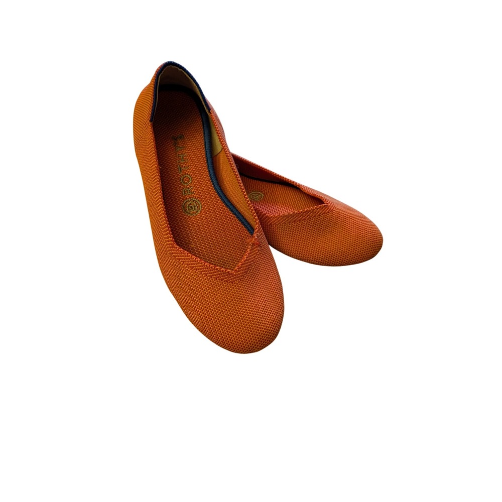 Rothy's The Flat Women 8 Persimmon Orange Sustainable Knit Round Toe Ballet Flat
